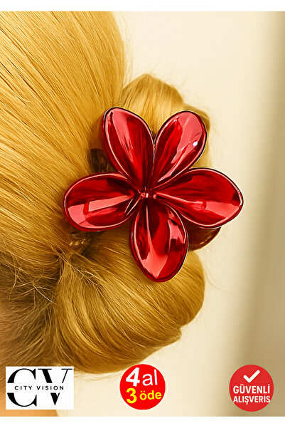 cityvision Metallic Pomegranate Flower Color Lotus Hairpin 8 cm – Stylish and Durable