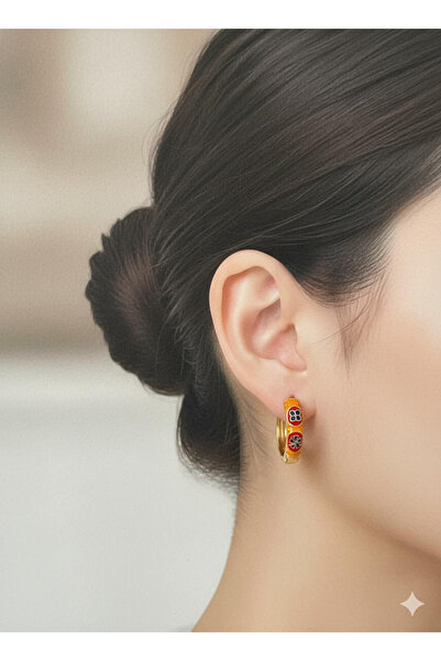 selfquality Paslanmaz Çelik Çok Renkli Mineli Küpe