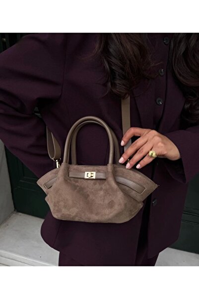 Butik Tacca Monella Model Suede Women's Hand and Shoulder Bag