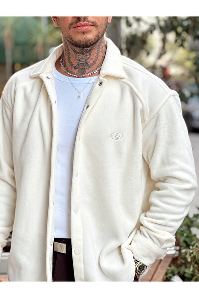 manch collection oversized Βασικό πουκάμισο Fleece Λευκό