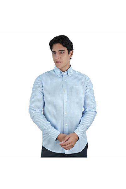 Giordano قميص أكسفورد رجالي من القطن بأكمام طويلة مقاوم للتجاعيد