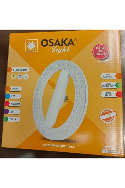 Osaka Light 40w 1 Lamba 3 Renk 3000k- 4000k-6500k Çok Renkli E27 Duylu 2200 Lümen F Enerji Tüketimi Led Ampul