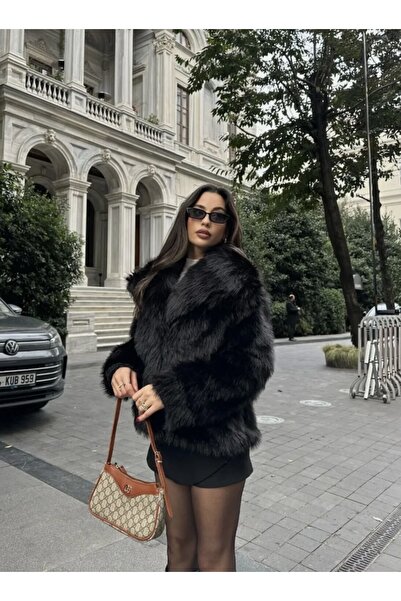 Bersi Butik Palton de pluș de blană premium supradimensionat la atingere moale