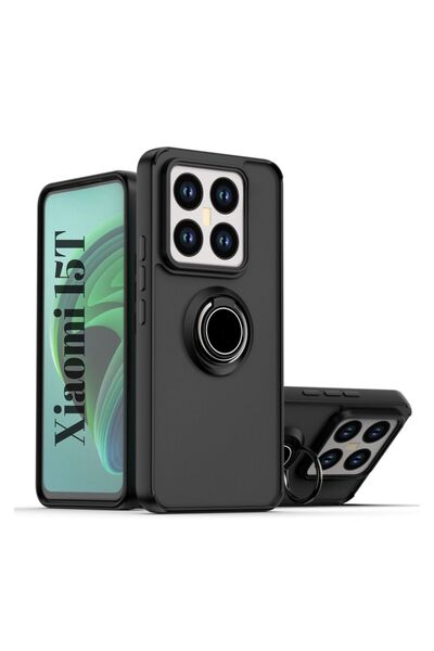 HANPORIUM غطاء متوافق مع هاتف Xiaomi 15T مع حلقة وحامل وحماية إضافية من الصدم...