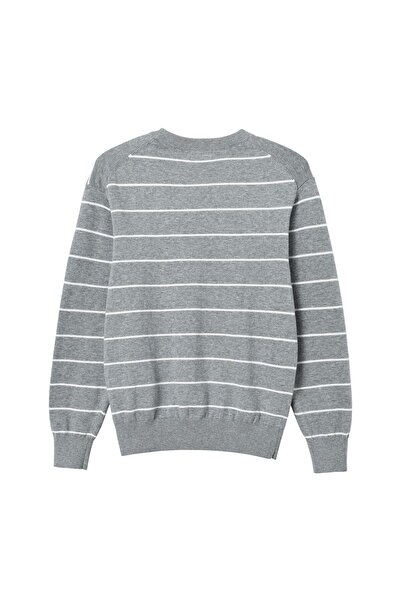 Giordano Men's Relaxed Fit Striped Crew Neck Cotton Sweater