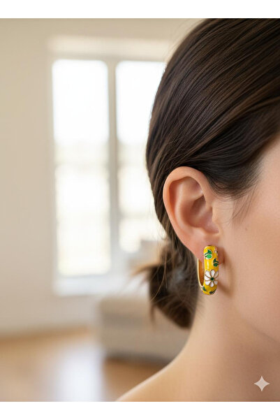 selfquality Paslanmaz Çelik Çok Renkli Mineli Küpe