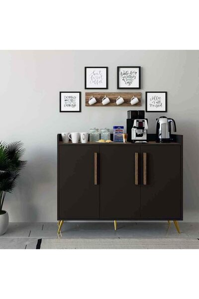 Stylish Home 11-Piece Brown and Black Dining Room Set - SH61