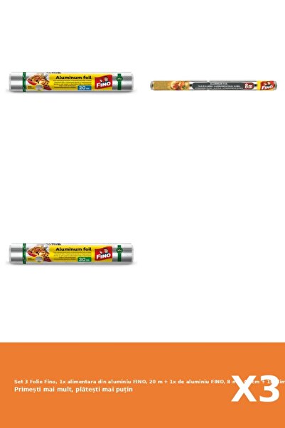 Fino Set 3 Folie Fino, 1x alimentara din aluminiu FINO, 20 m + 1x de aluminiu...