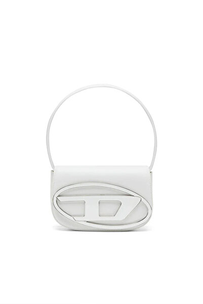 Diesel D Logo Leather Handbag With Silver Stainless Steel Accents