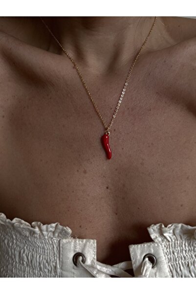 Rossetto Atelier Altın Kaplama Cornicello İtalyan Boynuzu (Biber) Kolye