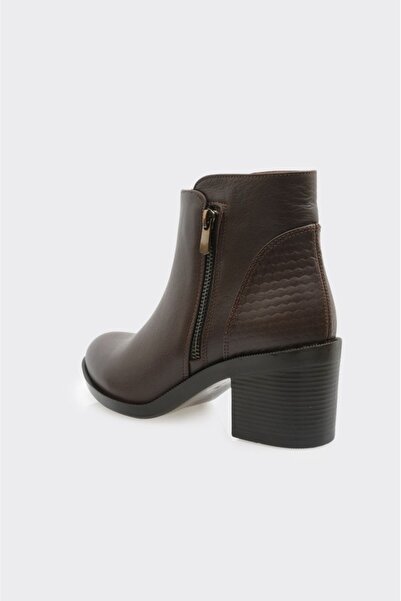 derinet Hakiki Deri Topuklu Kadın Bot