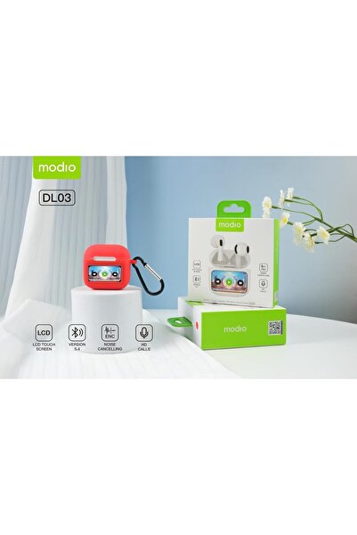 Generic Modio DL03 Truewireless Earphones with Smart Touch Display, ANC & HD Microphone