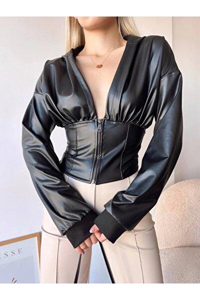 Combin Hooded Half Zip Jacket Black H24116