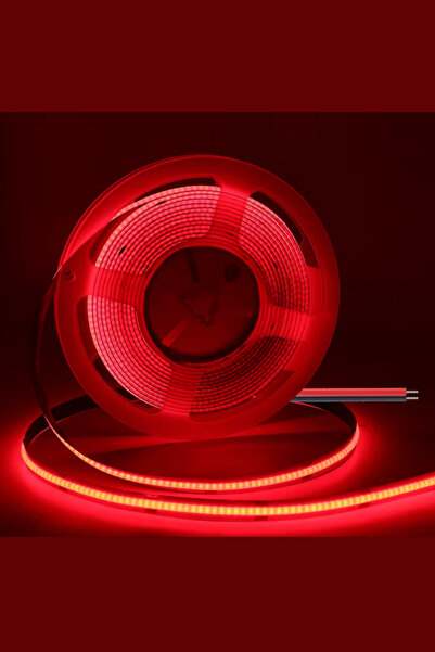 DEMİRLED 12V Cob Şerit Led 8MM 320 Ledli Esnek Kırmızı Cob Led IP20 (5 Metre)