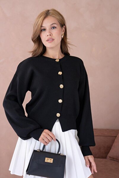 Relax Mode Kadın Düğmeli Triko Ceket - 12233R