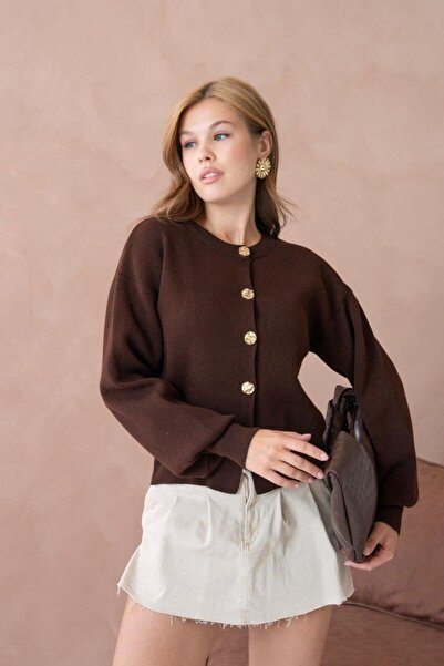 Relax Mode Kadın Düğmeli Triko Ceket - 12233R