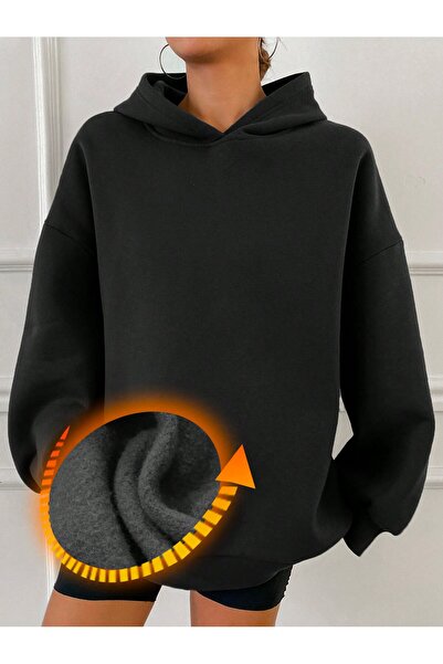 By Layina Plain Hooded Sweatshirt