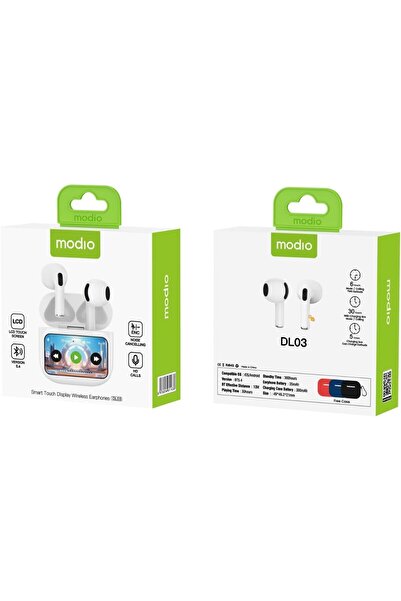 Generic Modio DL03 Truewireless Earphones with Smart Touch Display, ANC & HD Microphone