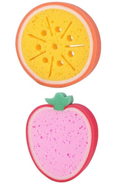 Atlas Mutfak قطعتان من إسفنجة الاستحمام اللطيفة على شكل فاكهة، إسفنجة جسم الط...