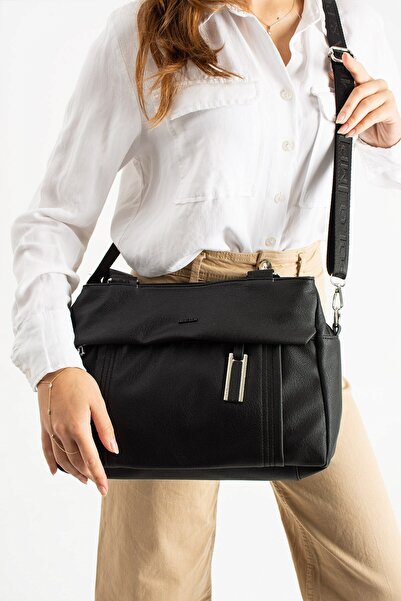 RKY SERENITY Γυναικεία τσάντα ώμου Mega Polo από μαλακό συνθετικό δέρμα με ρυ...