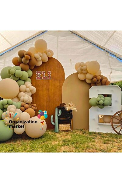 Organizasyon Pazarı مجموعة سلسلة بالونات خضراء مكونة من 60 قطعة - رمل البحر و...