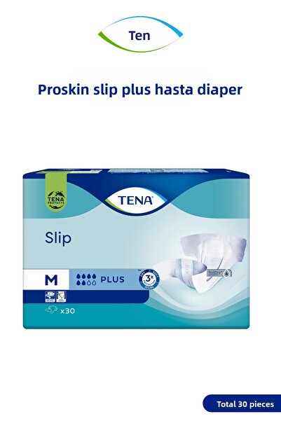 TENA Proskin Slip Plus Waistband Patient Diapers, Medium Size (m), 6 Drops, 3...
