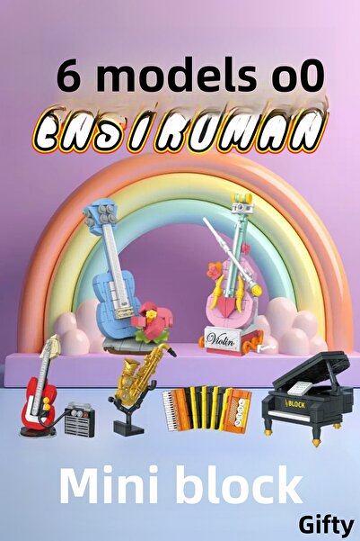 giffy 6 Model Instrument Musical Instrument Mini Block Piano Electric Guitar Cello Ukulele Accordion Saxophone