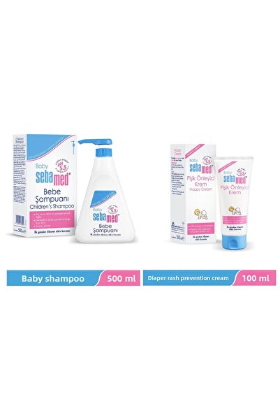 Sebamed شامبو أطفال 500 مل + كريم مضاد للطفح الجلدي 100 مل