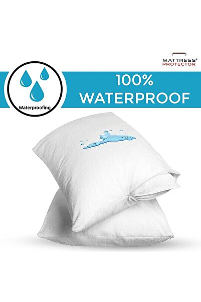 MEŞELİ TEKSTİL Set of 2 Liquid-Proof Zippered Pillow Mattresses