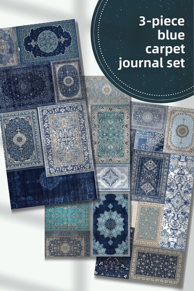 Hume Craft Set de 3 autocolante tematice pentru covor cu model etnic albastru/albastru închis