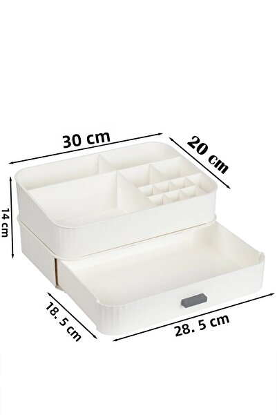 Bayev Λευκό Μακιγιάζ Organizer - Pon Drawer, Βάση καλλυντικών κραγιόν, Ράφι αρωμάτων