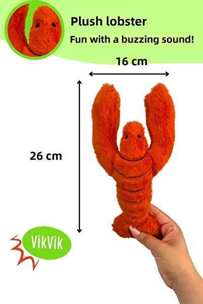 Havhav Vikvik Sound Lobster Plush Dog Toy - Orange Color Sound Making Dog Playmate