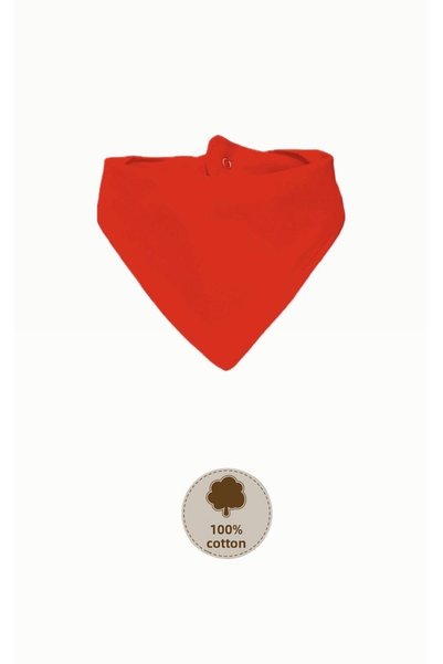 Lumos Trade Unisex Baby Red White Color Double Layer Patternless Scarf Baby Bib - Drool Bib 5 Pieces
