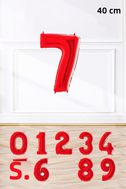 PEKSHOP Red Number Foil Balloon - 16 Inch 40 cm Number Balloons