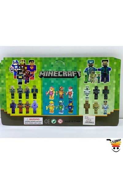 MINECRAFT 12 Pieces with 4 Avengers Figures