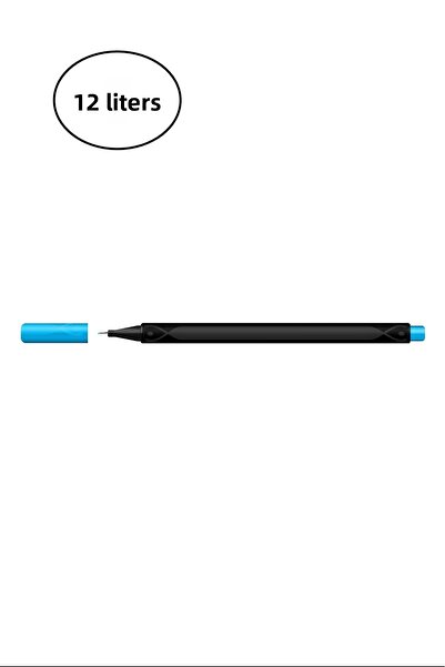 Gıpta قلم كحل أزرق فاتح مثلث 0.4 مم - صندوق من الورق المقوى يحتوي على 12 قلمًا