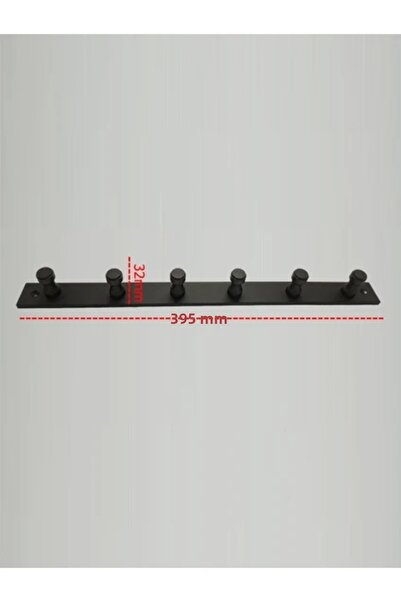 ardini Αυτοκόλλητο ή με βίδες, κρεμάστρα για πετσέτες μπάνιου, λεπτή μέση, έξι τεμάχια, μαύρο ματ