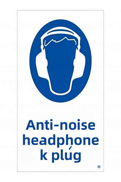 Emek İkaz Levhaları علامة تحذير/تحذير لسماعة الرأس ضد الضوضاء