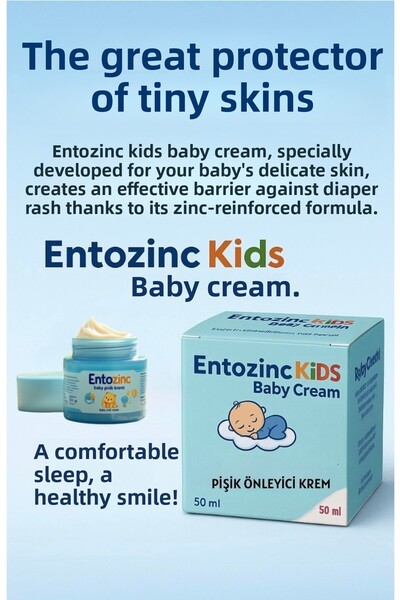 ENTOZİNC 2 Pcs Baby Rash Prevention Cream 50 Gr Zinc-Containing Rash Cream