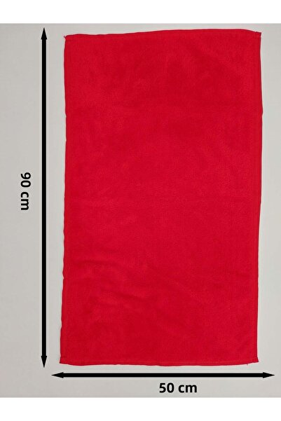 Mef Collection Red Hairdresser Towel Set of 3 50X90 | Microfiber Stain-Resistant Hygienic Towel