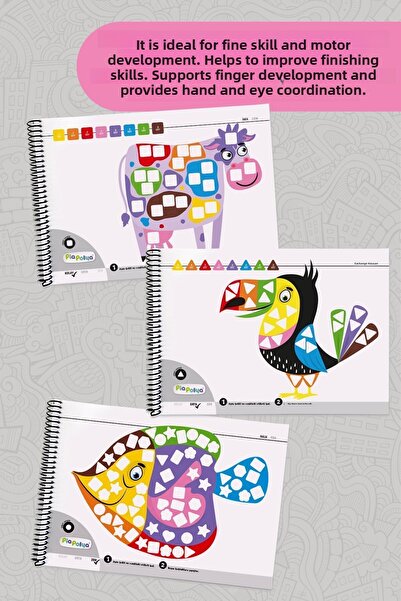 piapolya 8 Shapes| 8 Colors| 1 Set of Labeled, Shape Label Book and Labels| Preschool Notebook
