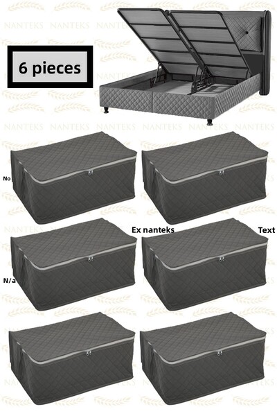 NUTEX 6 σκουπίδια αποθήκευσης με καπιτονέ μοτίβο κάτω από την βάση 60x40x22 (ΓΚΡΙ)