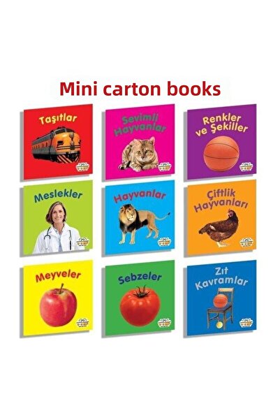 0-6 Yaş Yayınları Mini Cardboard Books Set 9 Books Set