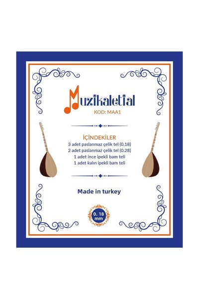 MüzikAletiAl سلك ربط قصير المقبض MAA1 (0.18 - طقم كامل)