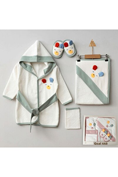 Gaye Bebe طقم روب حمام للأطفال مع وجه حيوان لطيف