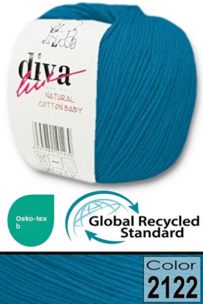 Diva İplik Premium Νήμα Πλεξίματος Αμιγκουρούμι (PANÇ) Μαλακό Βαμβακερό για Μ...