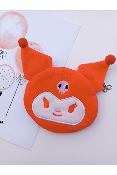 EyER Shoping سلسلة مفاتيح قطيفة من كورومي كيتي مع محفظة باللون الأحمر