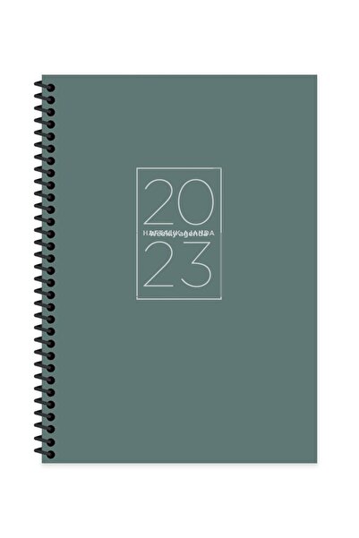 KESKİN COLOR مفكرة أسبوعية 17×24 سم بغلاف صلب حلزوني أخضر (مفكرة قديمة)