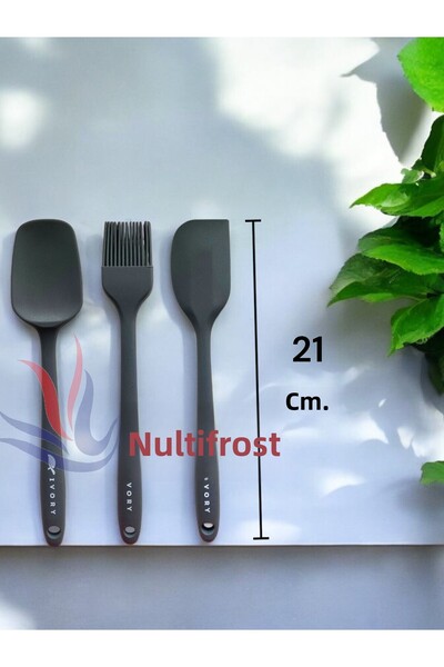 Multiamo Set of 6 Fireproof Non-Stick Silicone Egg Brush Spoon Knife Pie Spatula Set