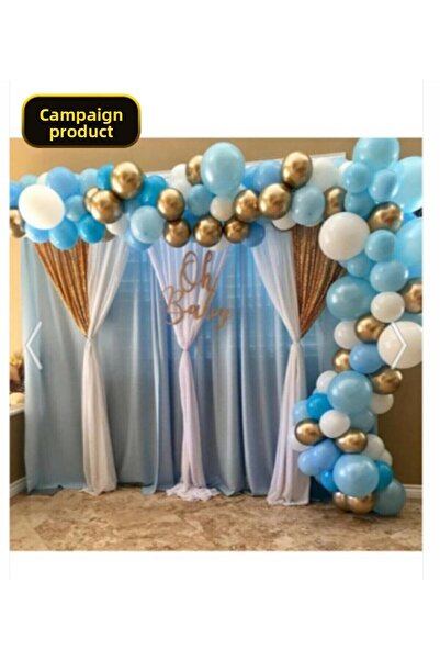 Generic Brand Chrome Gold, Metallic White, Blue, Navy Blue Balloon Chain 100 ...